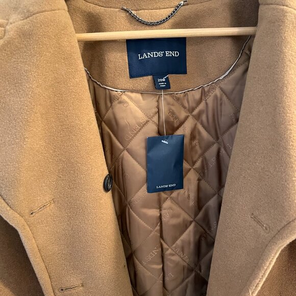 Lands’ End Women’s Wool-blend Double Breasted Coat – Camel Color, Size 20W, NWOT - Picture 7 of 10